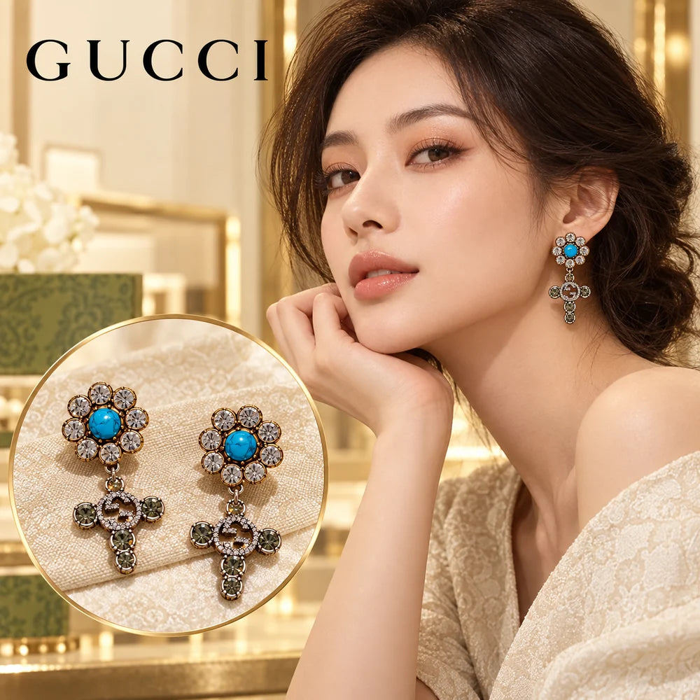 Gucci Crystal Stud Earrings – Style 09 - image 1
