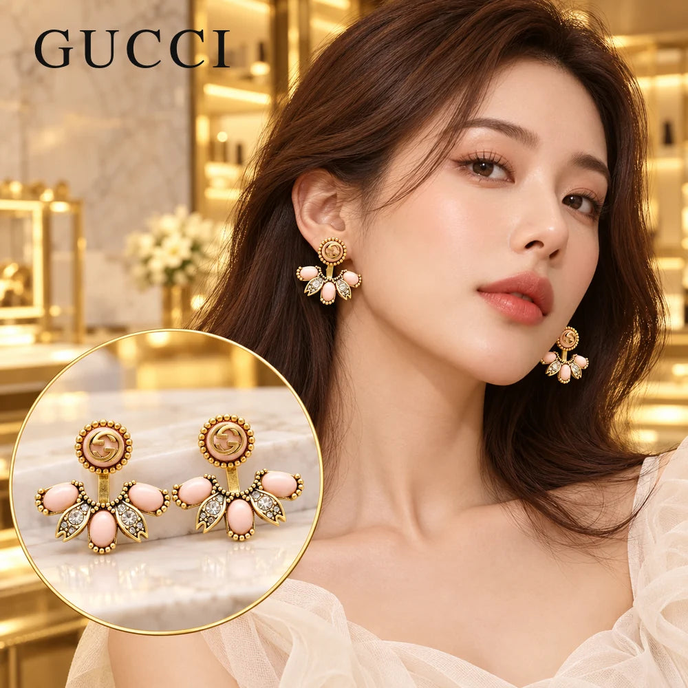 Gucci Floral Pink Stud Earrings - image 1