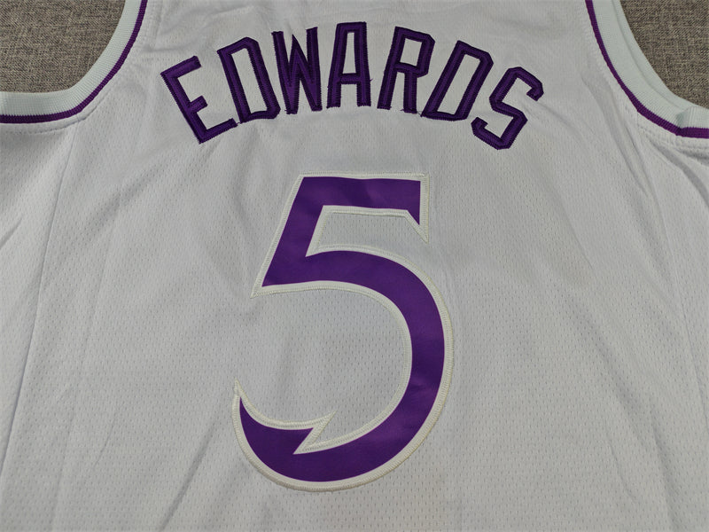 Anthony Edwards #5 Minnesota Timberwolves White 2023-24 City Edition Swingman Jersey – Nike Cursive Wolves