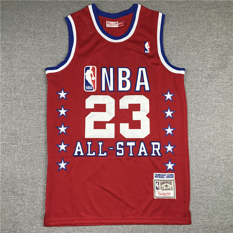 Michael Jordan #23 1989 NBA All-Star Game Mitchell & Ness Red East Hardwood Classics Authentic Jersey
