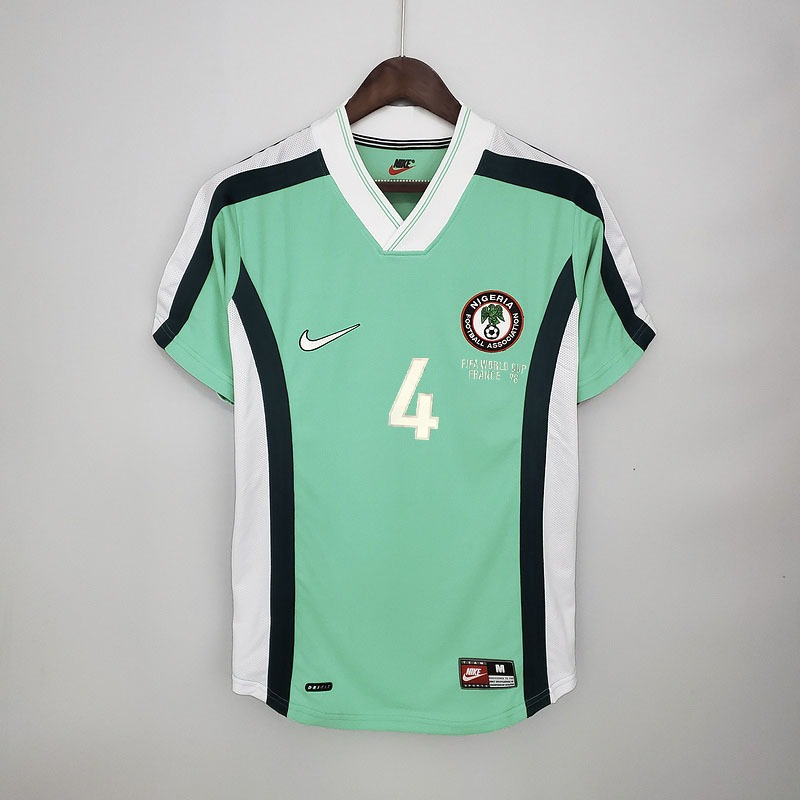 Nigeria 1998 World Cup Home Retro Soccer Jersey – Nike NFA Okocha Yekini Kanu Super Eagles Kit