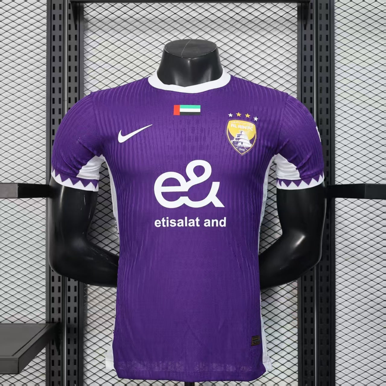 2025/26 Al Ain FC Home Player Version Jersey - Purple White - e& Etisalat - Zigzag Cuff - UAE Flag