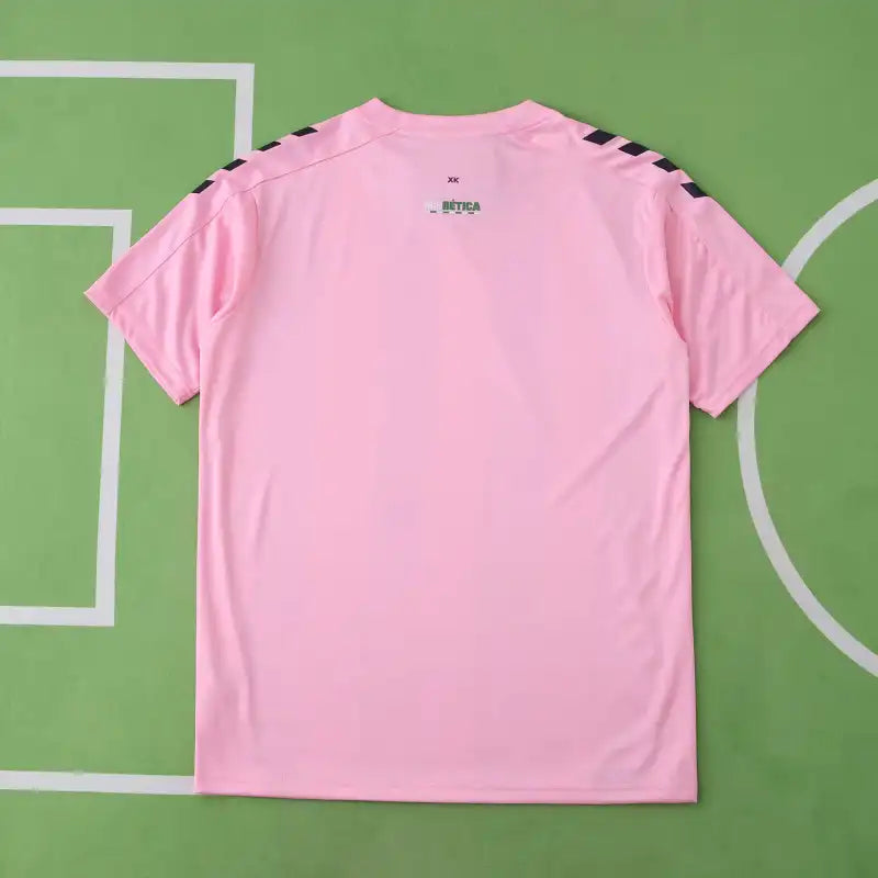 Real Betis Balompié Concept Fan Version 2025/26 – Navy & Pink Vertical Stripe La Liga Football Jersey | Betis Crest