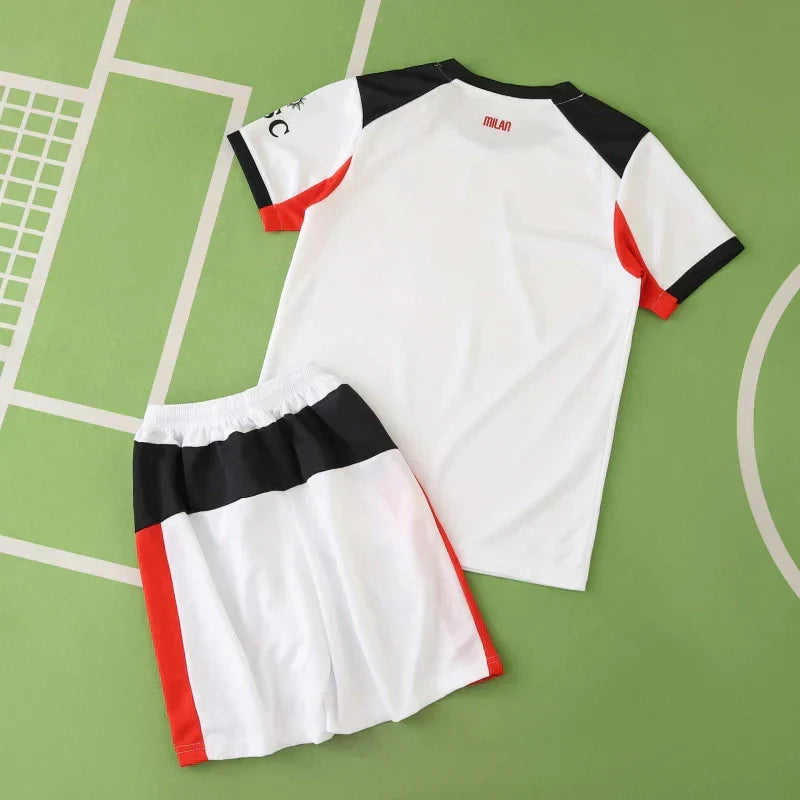 A.C. Milan Away Kids Soccer Jersey Kit 2025/26 – Customizable Name & Number