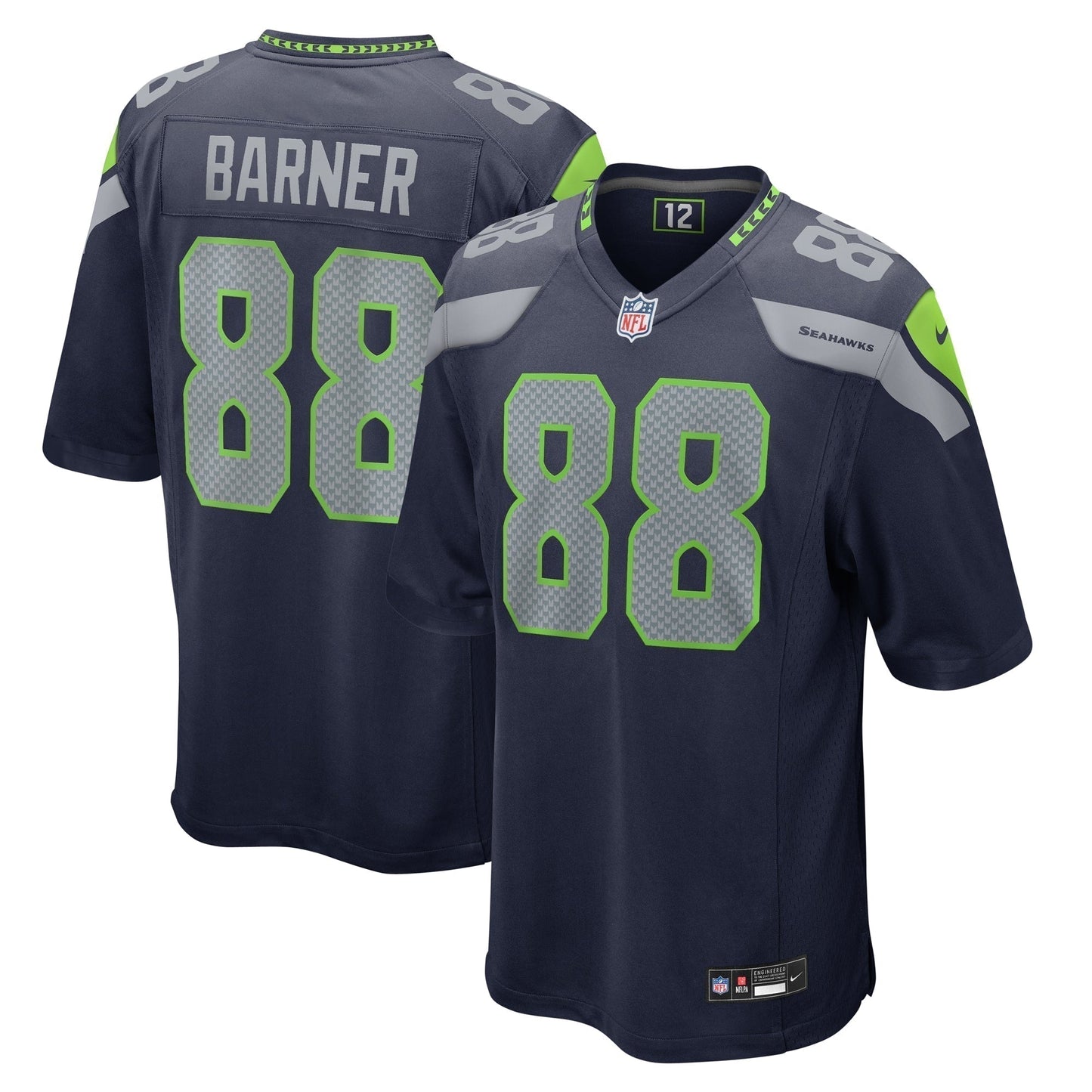 A.J. Barner Seattle Seahawks Game Jersey -  College Navy