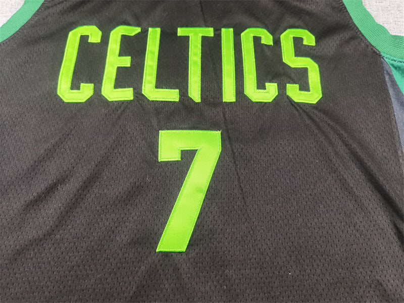 Jaylen Brown #7 Boston Celtics 2024/25 City Edition Swingman Jersey – Black & Volt NBA Fan Gear