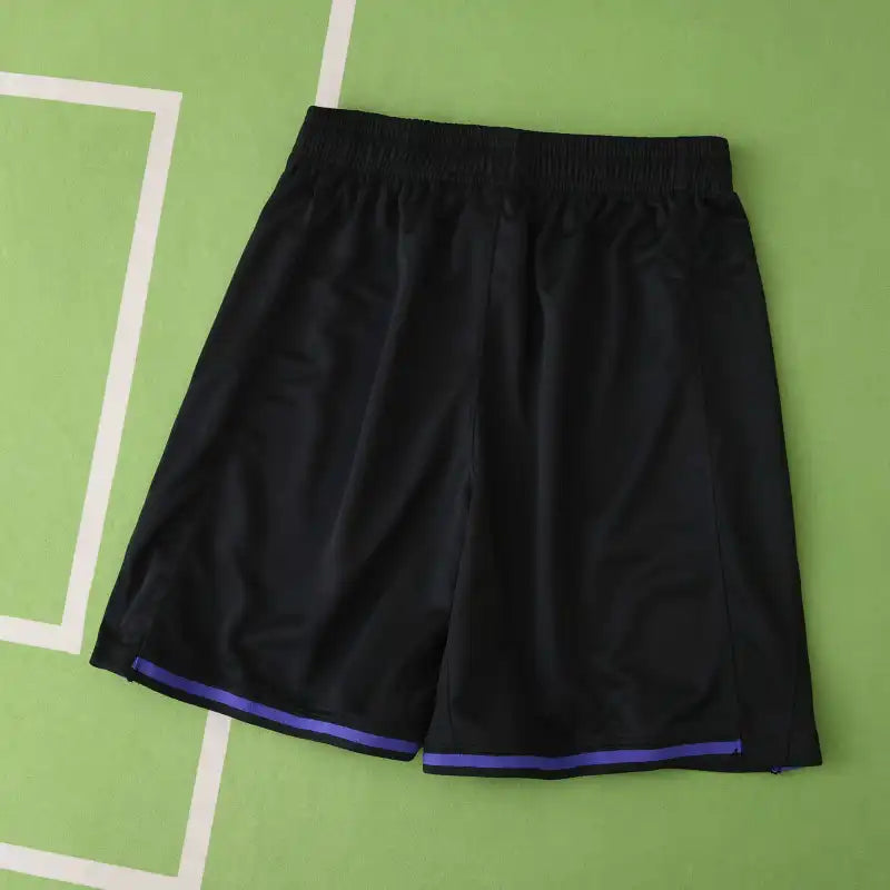 FC Barcelona Away Shorts 2025/26 — Black with Purple Side Stripe