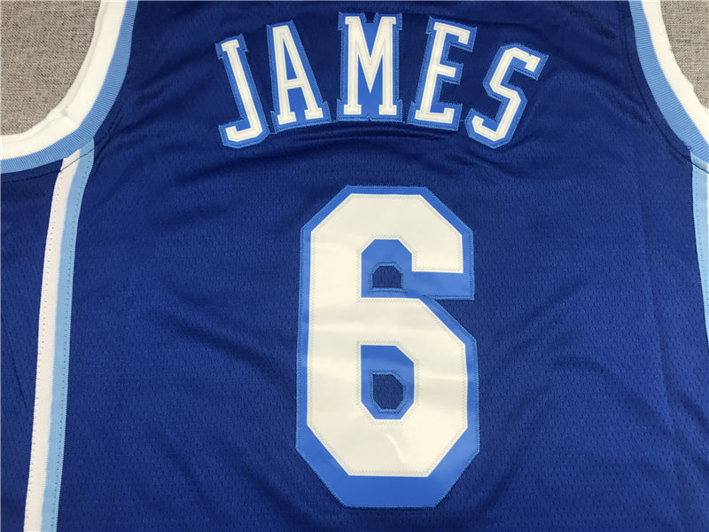 LeBron James #6 Los Angeles Lakers Royal Blue 2021-22 Classic Edition Swingman Jersey – Nike Cursive