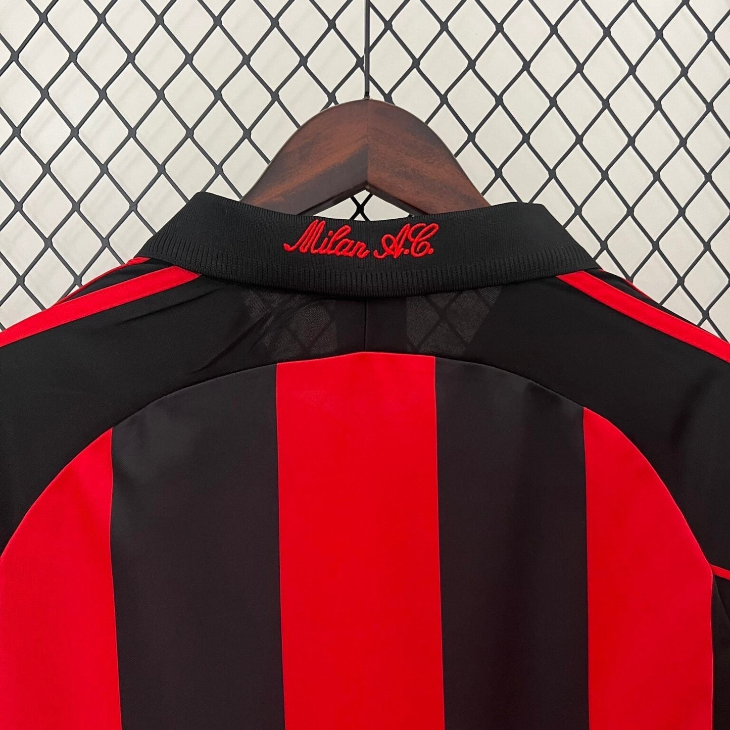 AC Milan 2000-02 Home Jersey – Red Black Stripes Adidas Opel Serie A Retro Football Shirt