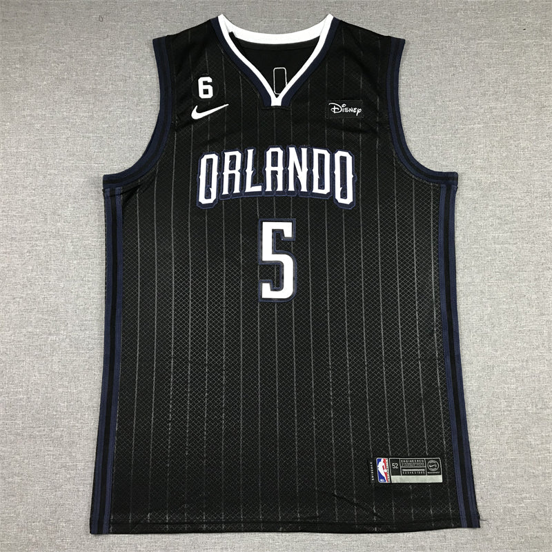Men's Orlando Magic Paolo Banchero #5 Black 2022/23 Swingman Jerseys - City Edition