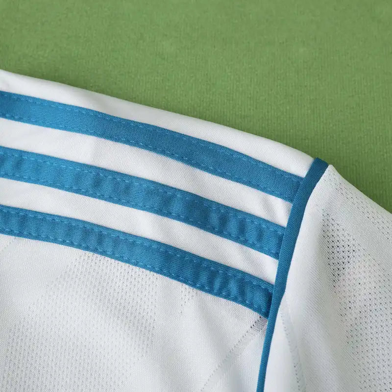 Real Madrid CF Home Retro Fan Version Jersey 2017/18 – White Football Shirt with Sky Blue Trim