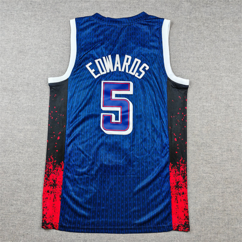 Anthony Edwards #5 Team USA 2024 Paris Olympics Navy Home Swingman Jersey – Nike Sparks of Destiny