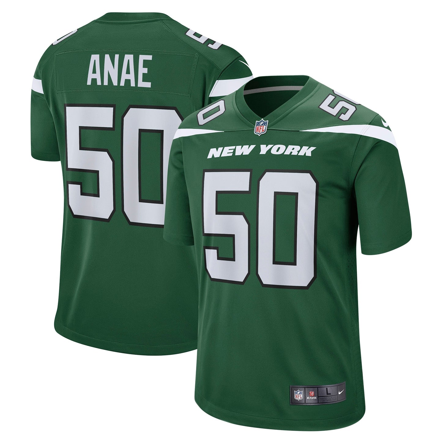 Bradlee Anae New York Jets Game   Jersey - Gotham Green