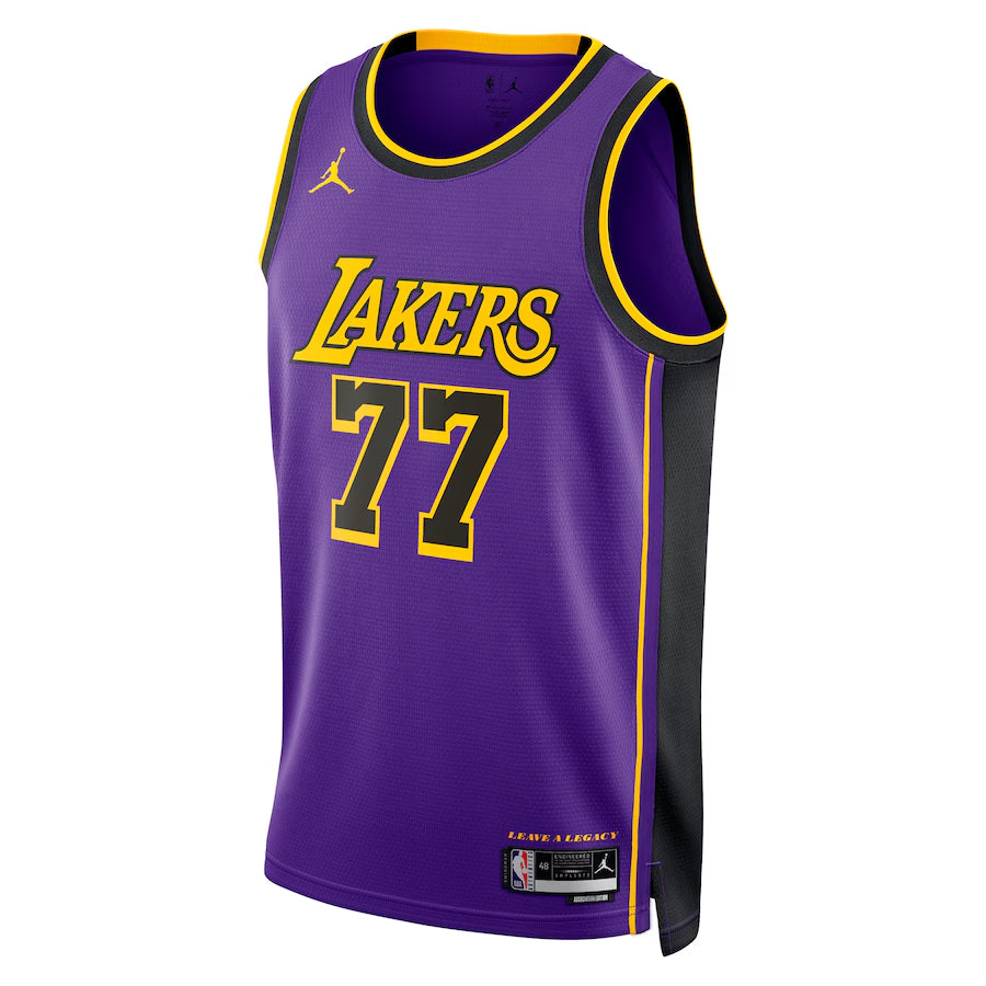 Los Angeles Lakers Jordan Brand Statement Edition Swingman Jersey - Purple - Luka Don