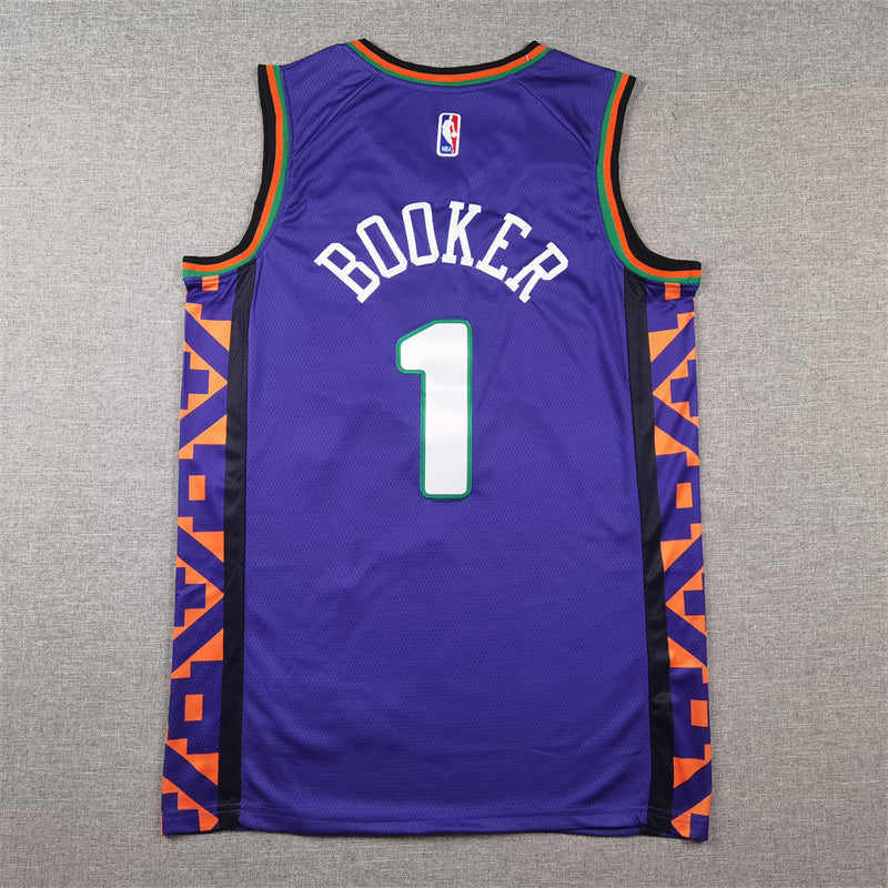 Men's Phoenix Suns Devin Booker #1 Purple 2024/25 Swingman Player Jerseys - City Edition
