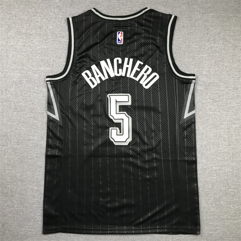 Men's Orlando Magic Paolo Banchero #5 Black 2023/24 Swingman Jerseys - City Edition