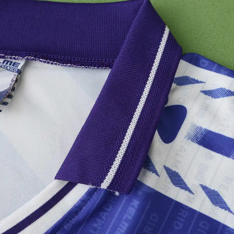 Real Madrid 1996/97 Away Retro Jersey – Purple Blue Kelme Teka Fan Version