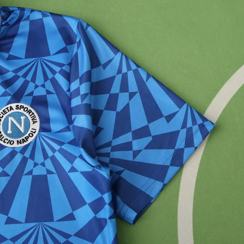 S.S.C. Napoli Home Retro Fan Version 1991/93 – Classic Blue Geometric Football Jersey