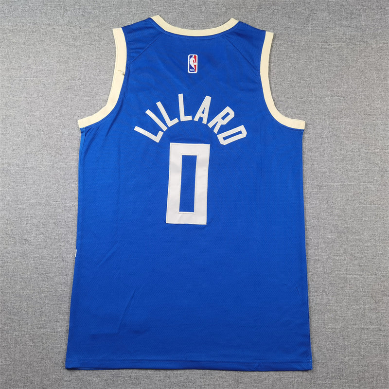 Men's Milwaukee Bucks Damian Lillard #0 Royal 2024/25 Swingman Player Jerseys - City Edition