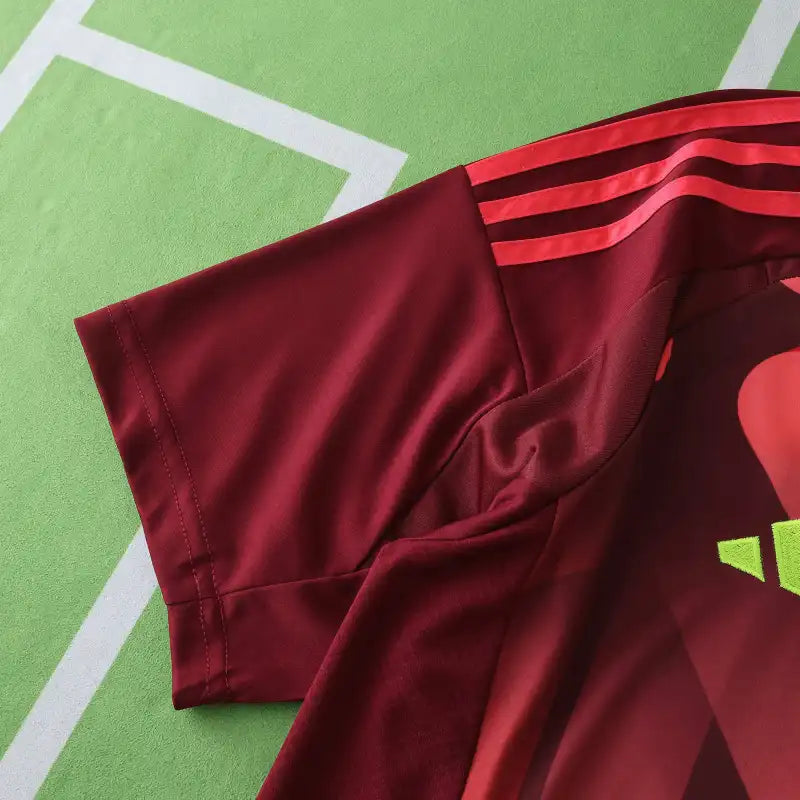 Germany National Team Away Fan Version Jersey 2025/26 – Dark Maroon Geometric Print Football Shirt