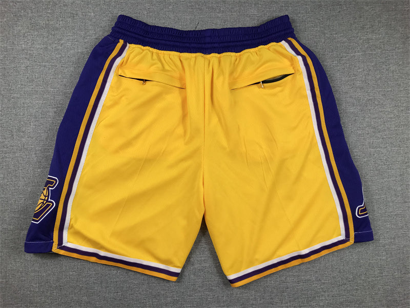 Men's Mitchell & Ness Los Angeles Lakers Yellow Throwback Authentic Pro Shorts1