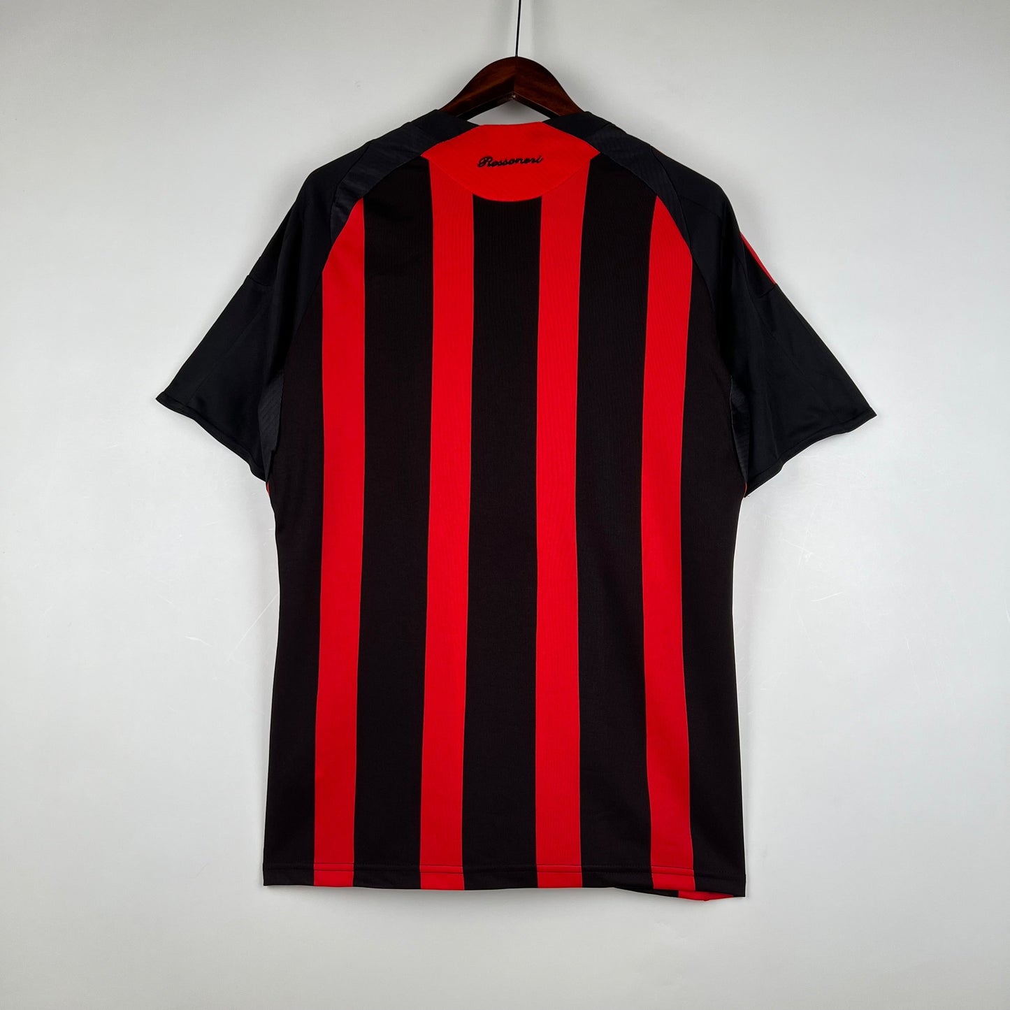 AC Milan 2008-09 Home Retro Jersey – Adidas Black Red Stripes Bwin Kit | Kaká Pirlo Ronaldinho Beckham Maldini Era