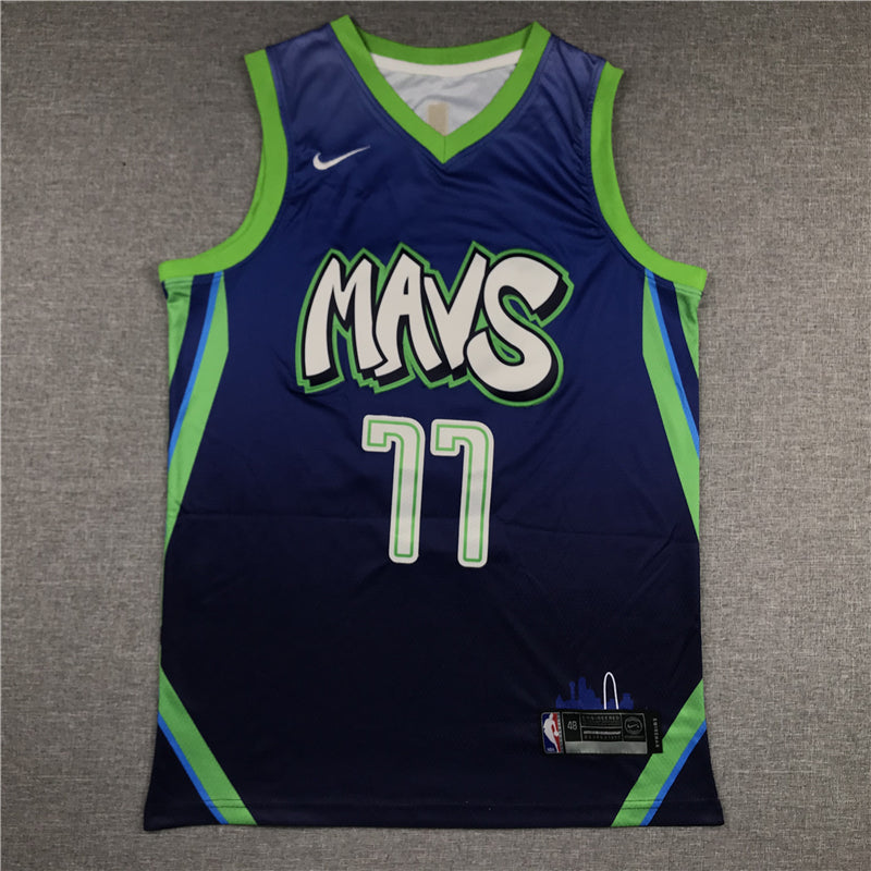 Men's Dallas Mavericks Luka Doncic #77 Blue Replica Jerseys