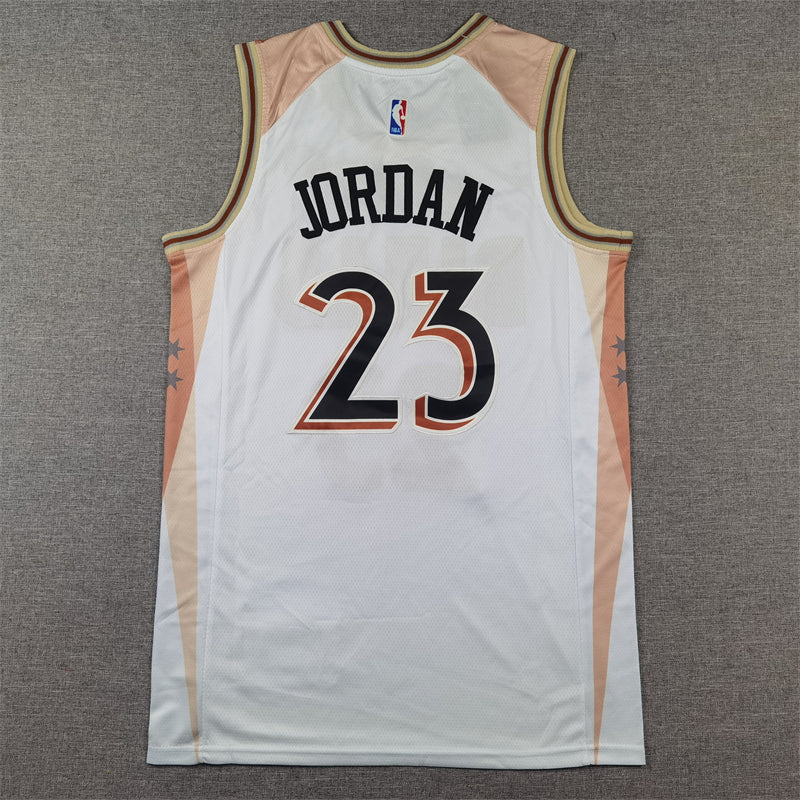 Michael Jordan #23 Chicago Bulls Nike White Rose Gold 2024-25 City Edition "United Center 30th Anniversary" Swingman Jersey