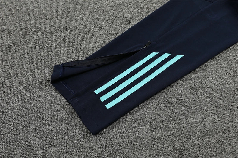 Real Madrid 2024/25 Mint Green & Navy Adidas Training Tracksuit – Quarter-Zip Top & Tapered Pants | Emirates La Liga Training Suit