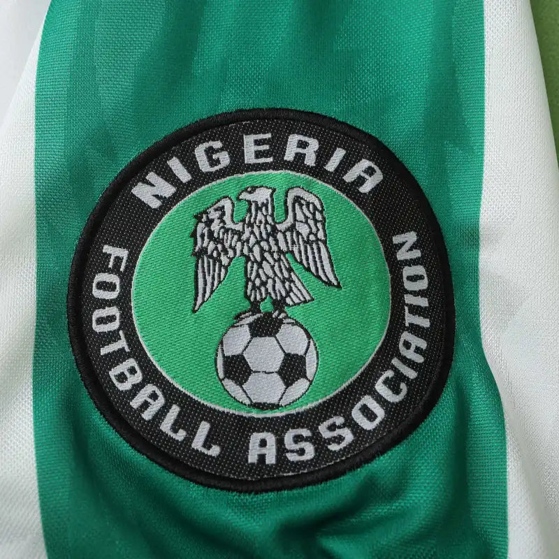 Nigeria National Team 1996 Away Retro Jersey – White & Green Olympic Gold Fan Version