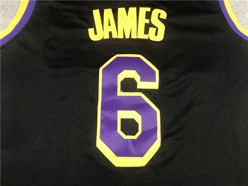 LeBron James #6 Los Angeles Lakers Black 2020-21 Earned Edition Swingman Jersey