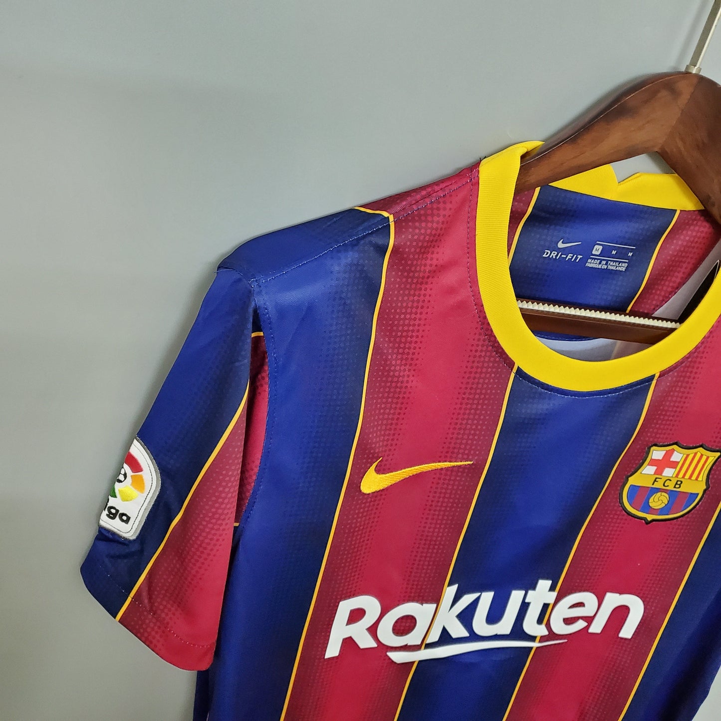 Barcelona 2020-21 Home Jersey – Blue Red Stripe Nike Dri-FIT Rakuten Fan Version La Liga Football Shirt