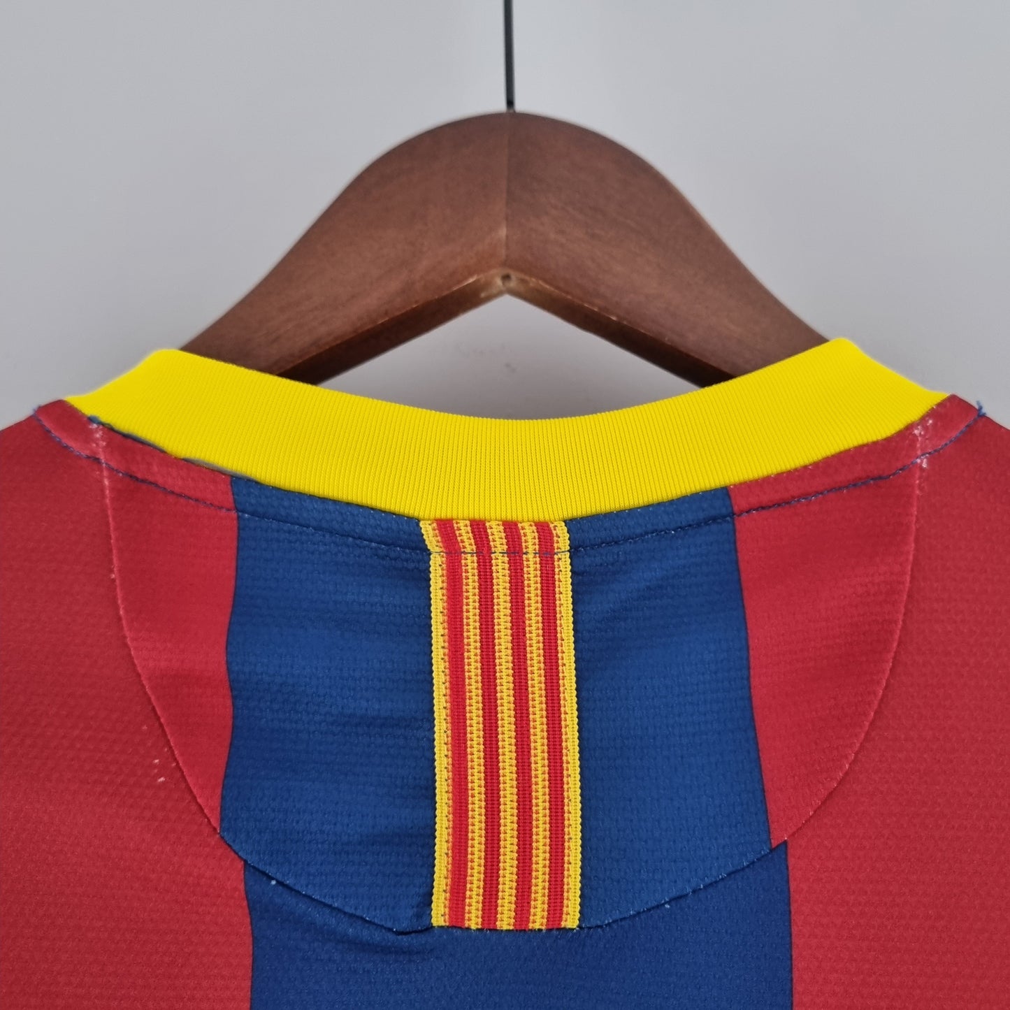Barcelona 2010-11 Home Long-Sleeve Retro Jersey – Nike Blue Red Broad Vertical Stripes Yellow Crew Neck Unicef FCB Crest Messi Xavi Iniesta Puyol Dani Alves David Villa La Liga Champions League Fan Version Football Shirt