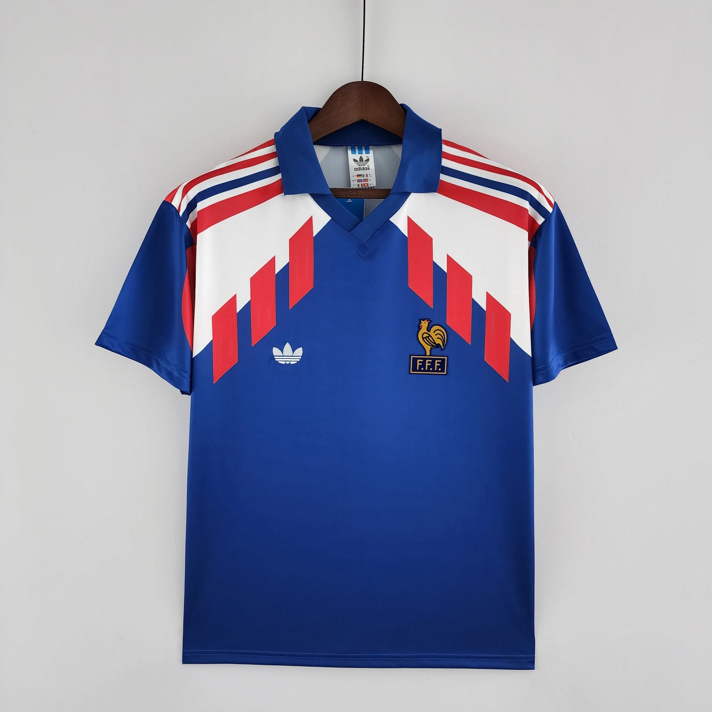 France 1990 Home Retro Jersey – Italia 90 Adidas Blue Zigzag Panel Kit | Les Bleus Classic