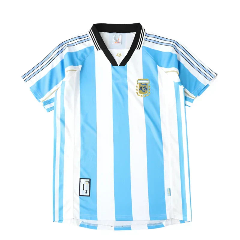 Argentina Home Retro Soccer Jersey 1998 Fan Version — World Cup Edition