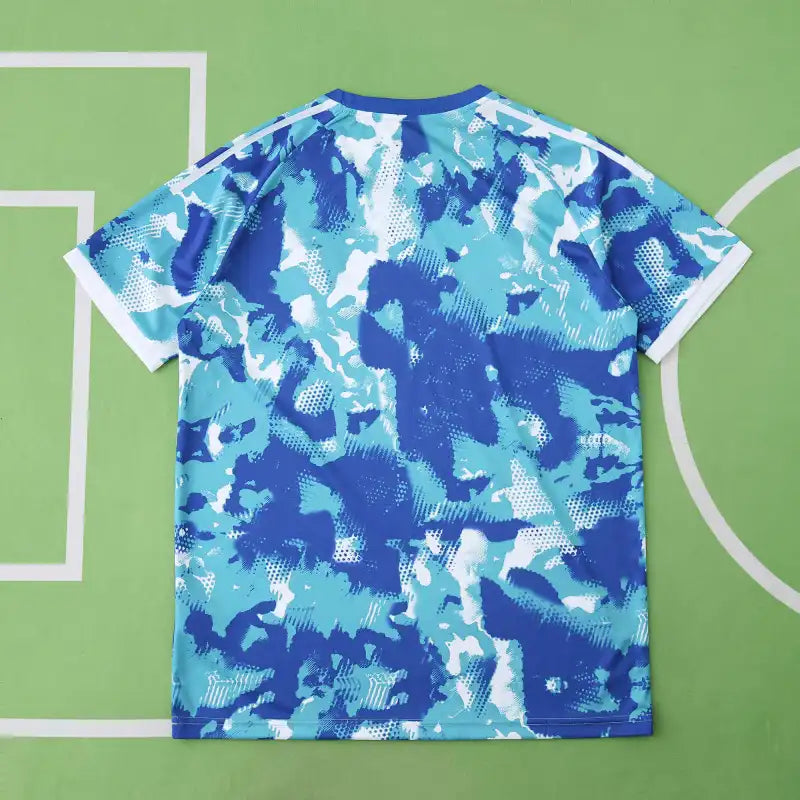 Real Madrid 2025/26 Blue Camo Graffiti Concept Jersey – Hala Madrid Street Art Adidas Fan Version