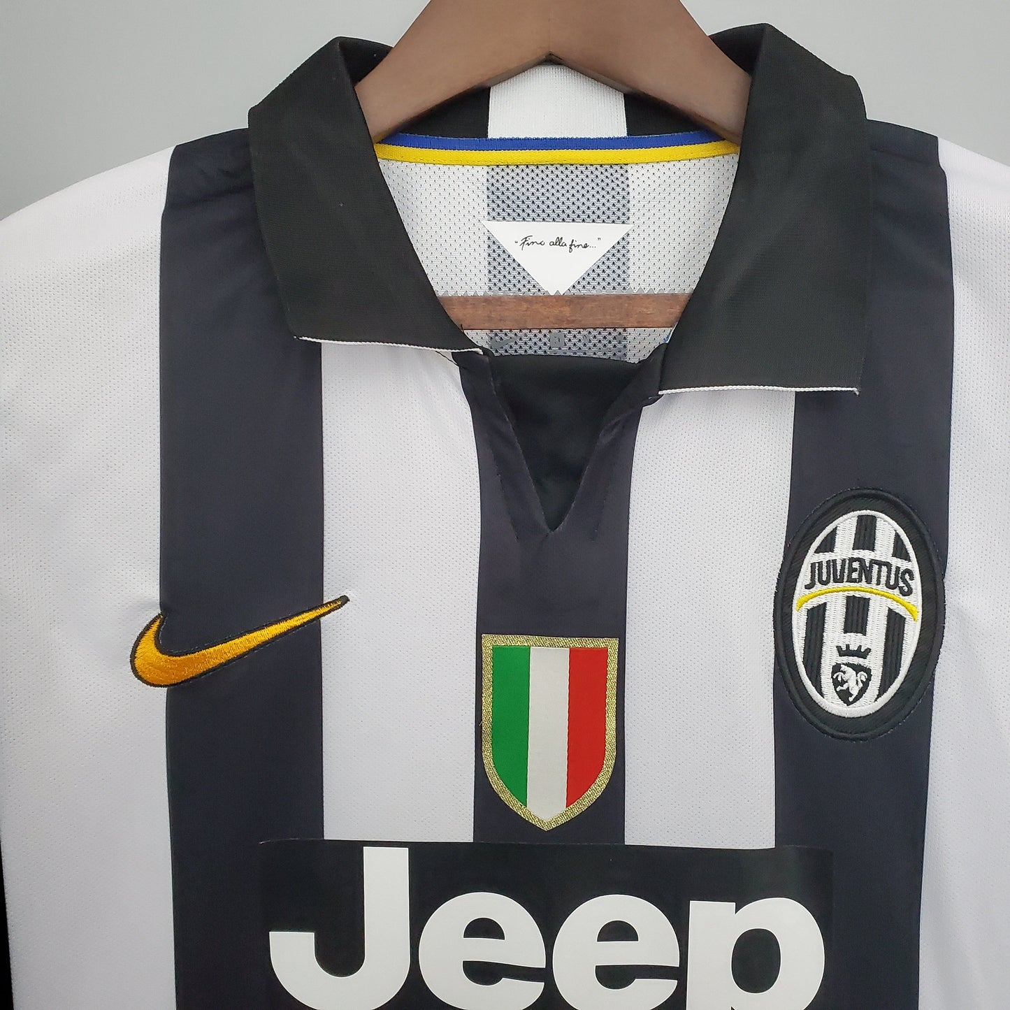 Juventus 2014-15 Home Jersey – Black & White Stripe Nike Jeep Retro Serie A Football Shirt | Pirlo Pogba Tevez Vidal