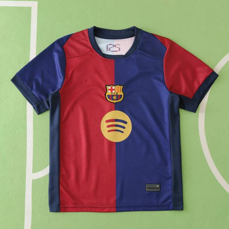 FC Barcelona 125th Anniversary Home Kids Kit 2024/25 — Blue Red Spotify Edition