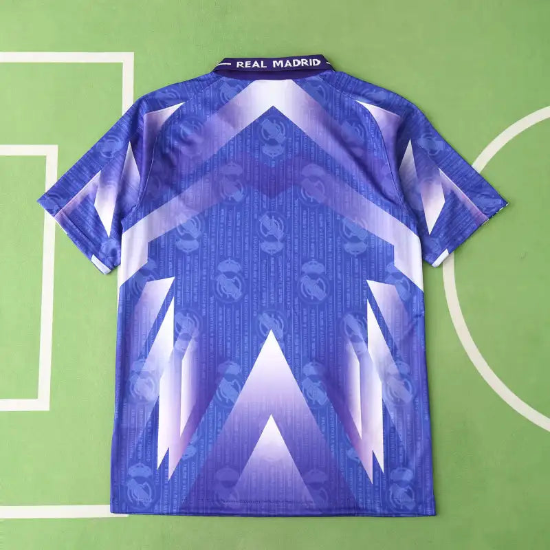Real Madrid 1996/97 Away Retro Jersey – Purple Blue Kelme Teka Fan Version
