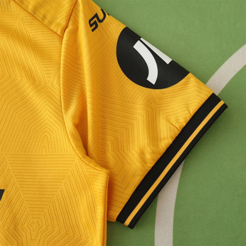 Wolverhampton Wanderers Home Fan Version 2024/25 – Old Gold Premier League Football Jersey | Wolf Crest DEBET SUDU Kit