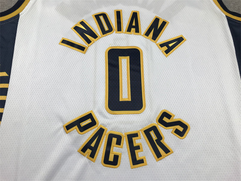 Men's Indiana Pacers Tyrese Haliburton #0 White Swingman Jerseys - Association Edition