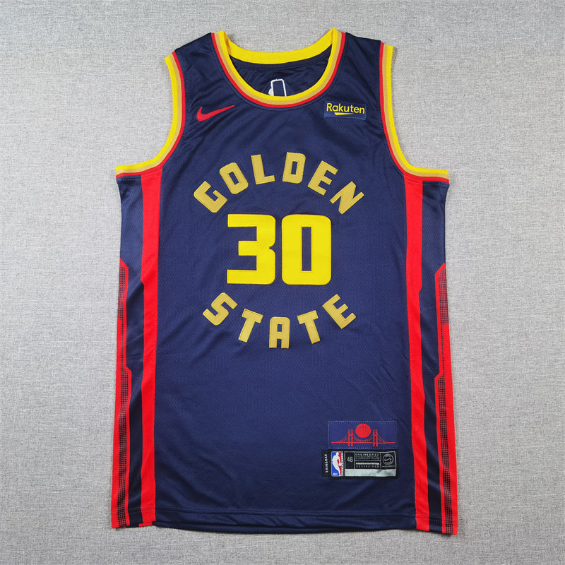 Stephen Curry #30 Golden State Warriors Nike 2024-25 Navy City Edition "Earthquake" Circular Arc Swingman Jersey