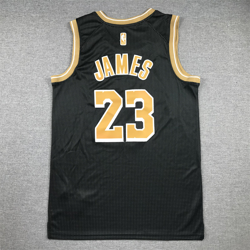 LeBron James #23 Los Angeles Lakers Black Gold Nike Select Series Diamond Texture Signature Swingman Jersey