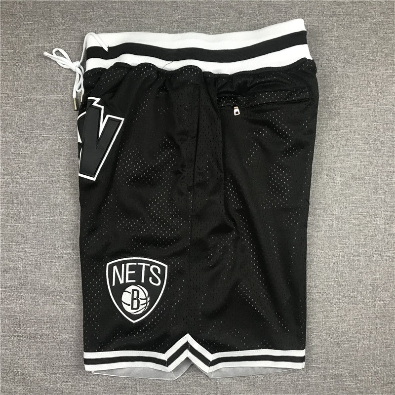 Men's Brooklyn Nets Black Basketball Retro Shorts1