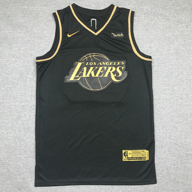 LeBron James #23 Los Angeles Lakers Black 2021-22 Golden Edition Swingman Jersey – Gold Globe Logo