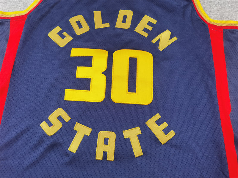 Stephen Curry #30 Golden State Warriors Nike 2024-25 Navy City Edition "Earthquake" Circular Arc Swingman Jersey