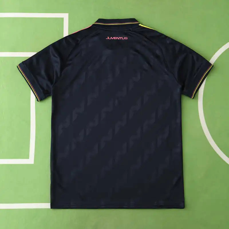 Juventus F.C. Retro Collaboration Polo Fan Jersey 2024/25 — Navy Asymmetric Stripe Edition