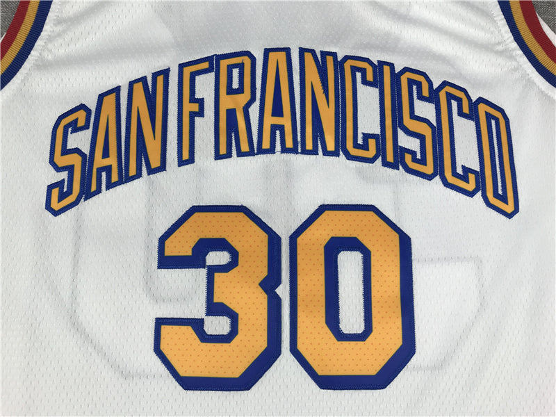 Stephen Curry #30 Golden State Warriors Nike White "San Francisco" Classic Edition Tri-Color Collar Swingman Jersey