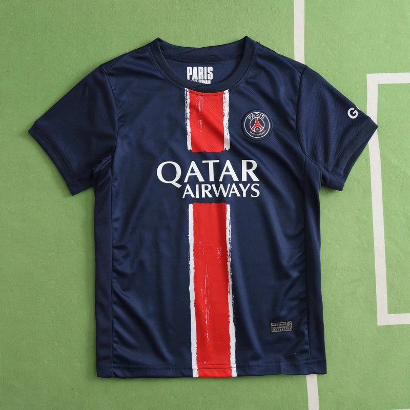 PSG Home Kids Kit 2024/25 | Youth Football Set | Kvaratskhelia Hakimi Marquinhos & More