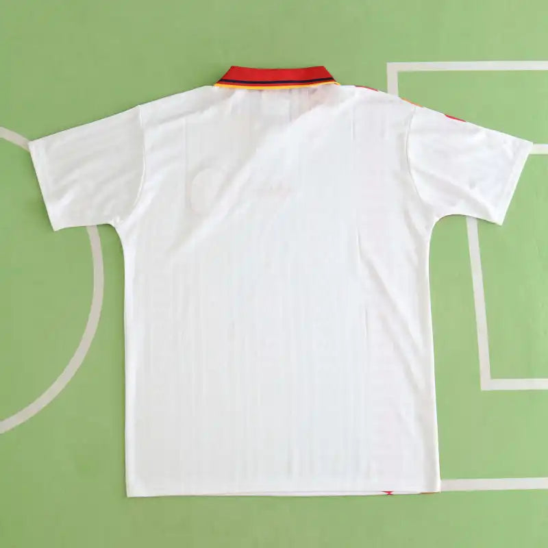 Spain National Team 1994 Away Retro Fan Jersey – White Diamond Pattern | World Cup Classic Kit